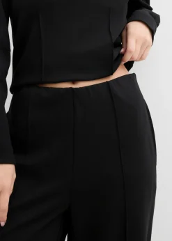 bonprix bonprix Pantalón de Punto di Roma Negro Online
