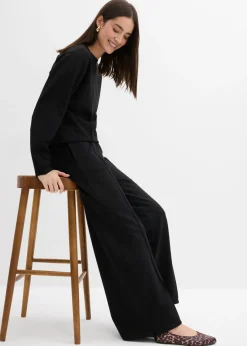bonprix bonprix Pantalón de Punto di Roma Negro Online