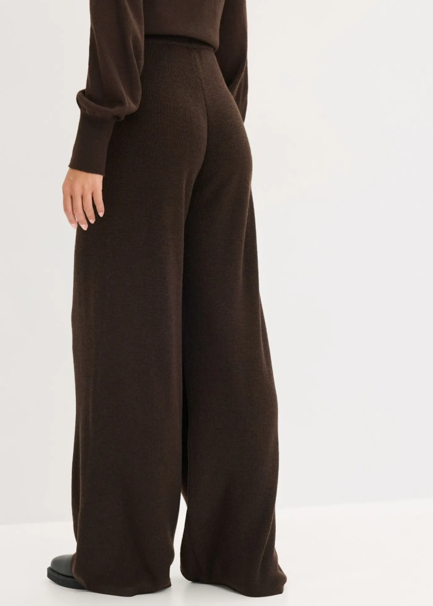 bonprix bonprix Pantalón de punto fino marrón oscuro moteado Online