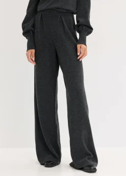 bonprix bonprix Pantalón de punto fino antracita jaspeado moteado New
