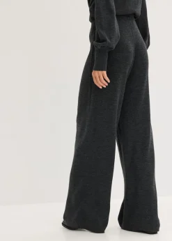 bonprix bonprix Pantalón de punto fino antracita jaspeado moteado New