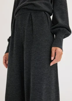 bonprix bonprix Pantalón de punto fino antracita jaspeado moteado New