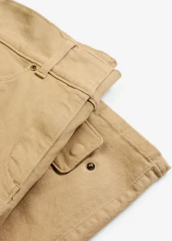 bonprix bonprix Pantalón de sarga con cintura alta Caqui claro Outlet