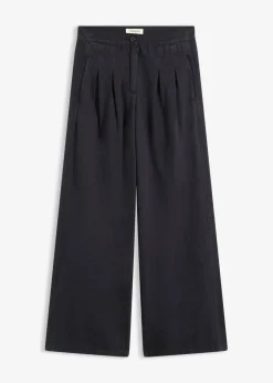 bonprix bonprix Pantalón de sarga de algodón puro Negro Sale