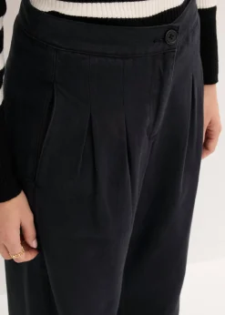 bonprix bonprix Pantalón de sarga de algodón puro Negro Sale
