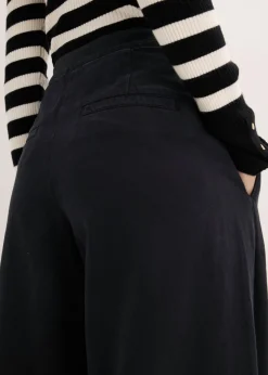 bonprix bonprix Pantalón de sarga de algodón puro Negro Sale