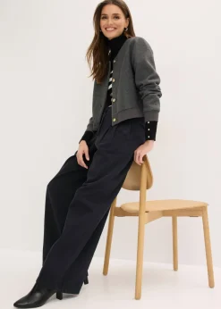 bonprix bonprix Pantalón de sarga de algodón puro Negro Sale
