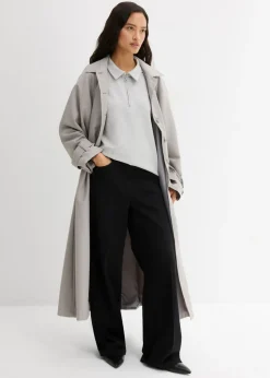 bonprix bonprix Pantalón de sarga de algodón puro con pinzas Negro usado Outlet