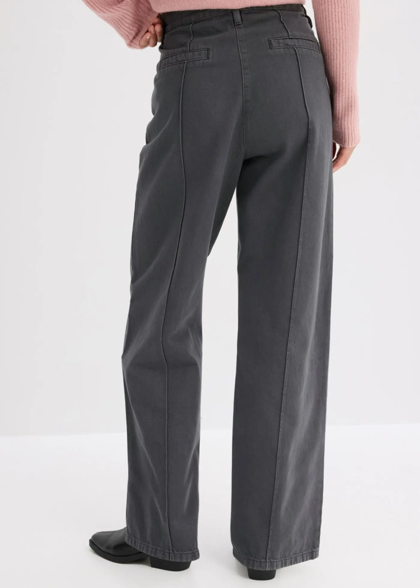 bonprix bonprix Pantalón de sarga de algodón puro pizarra Discount