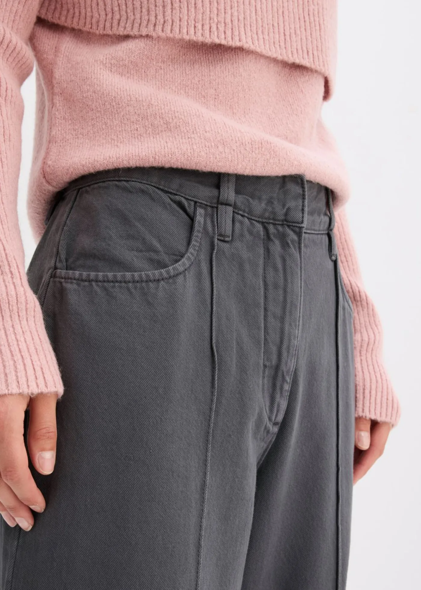 bonprix bonprix Pantalón de sarga de algodón puro pizarra Discount
