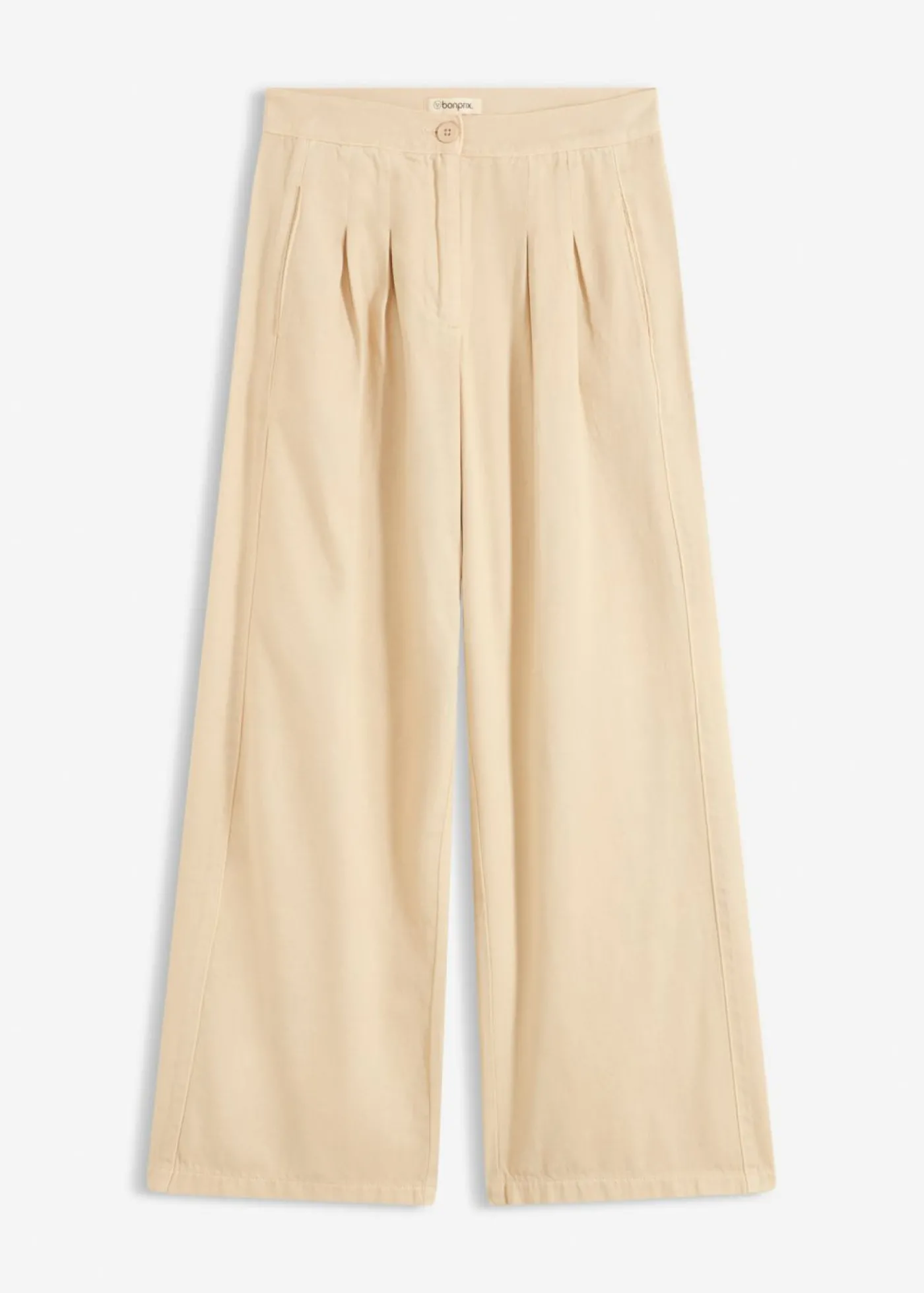 bonprix bonprix Pantalón de sarga de algodón puro Arena claro Outlet