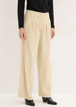 bonprix bonprix Pantalón de sarga de algodón puro Arena claro Outlet