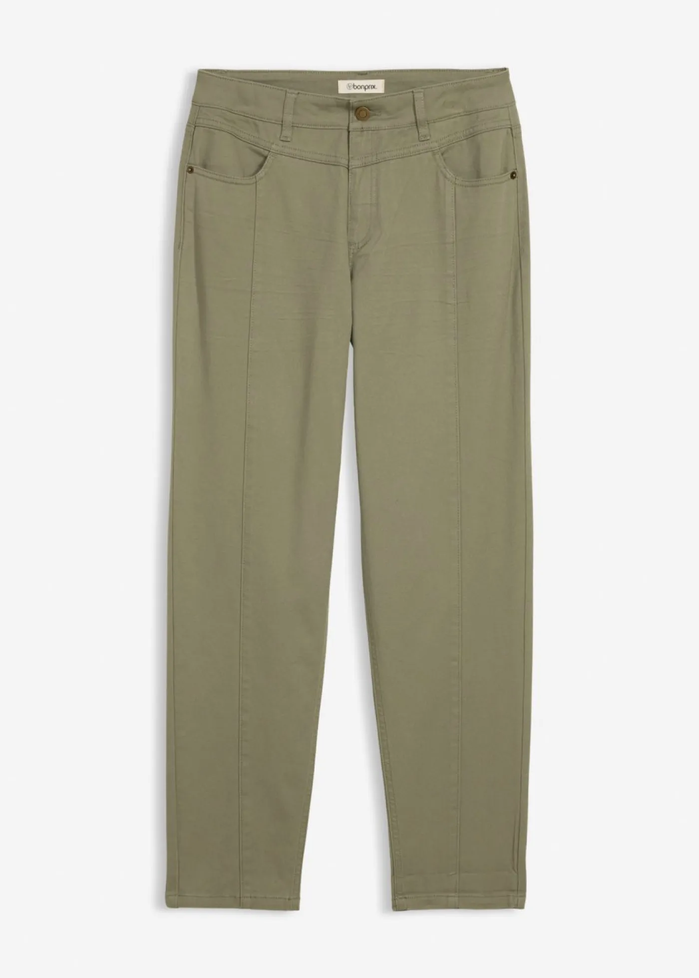 bonprix bonprix Pantalón de sarga de mezcla de algodón y elastano Verde oliva Best