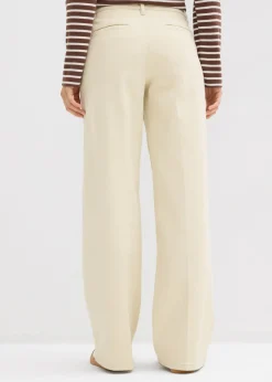 bonprix bonprix Pantalón de sarga de talle alto Arena claro Hot