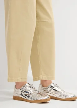 bonprix bonprix Pantalón de sarga en mezcla de algodón elástico Beige verdoso Clearance