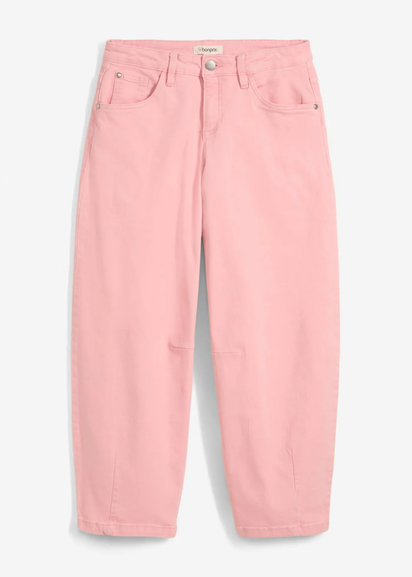 bonprix bonprix Pantalón de sarga en mezcla de algodón elástico rosa pálido Outlet
