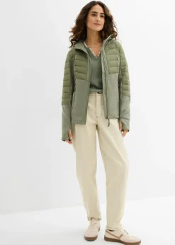 bonprix bonprix Pantalón de sarga tipo barrel Arena claro New