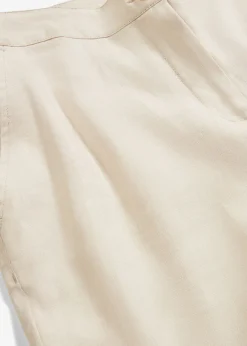 bonprix bonprix Pantalón de talle alto de mezcla de lino y viscosa Marrón coñac Hot
