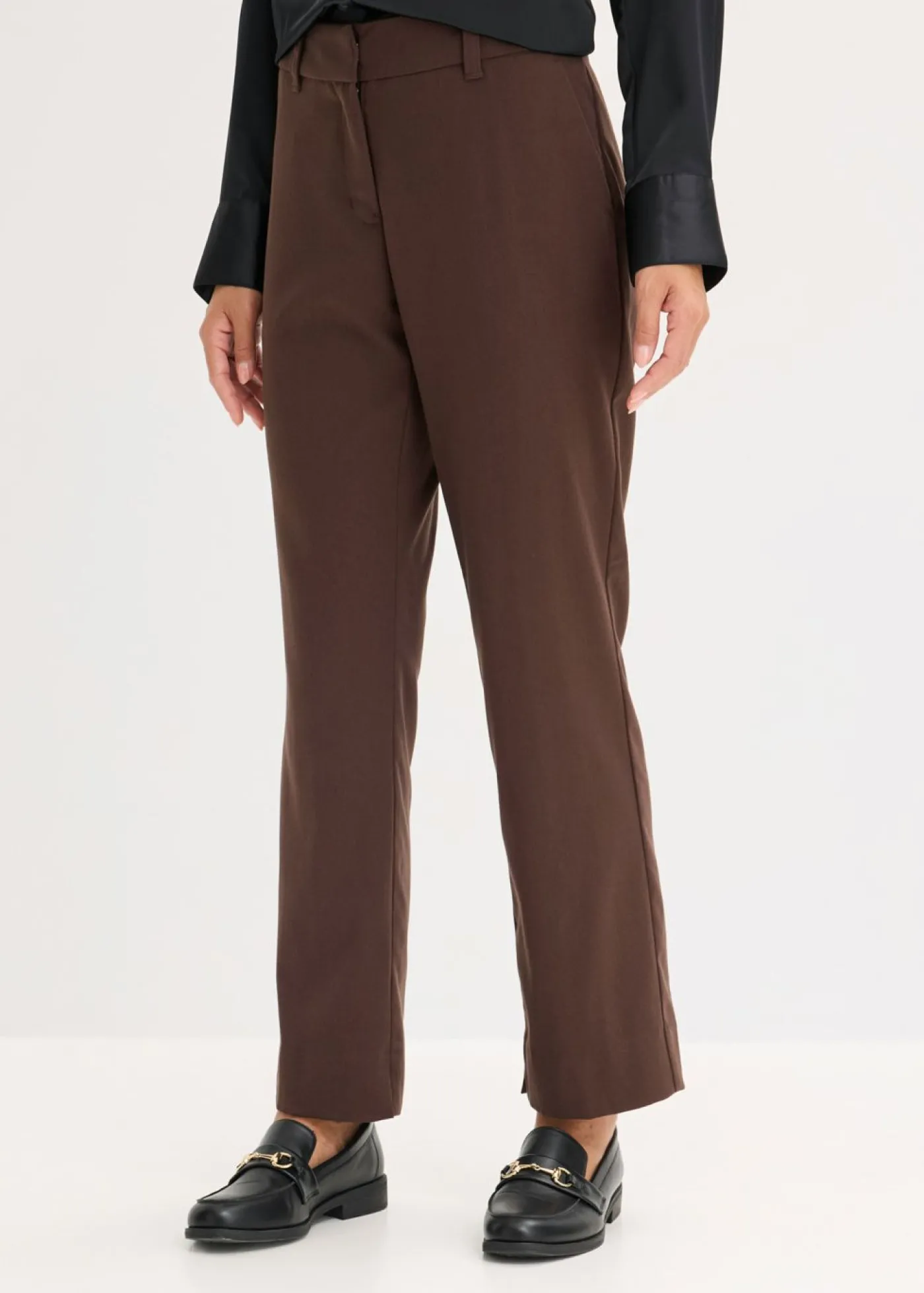 bonprix bonprix Pantalón de traje con aberturas Marrón oscuro Discount