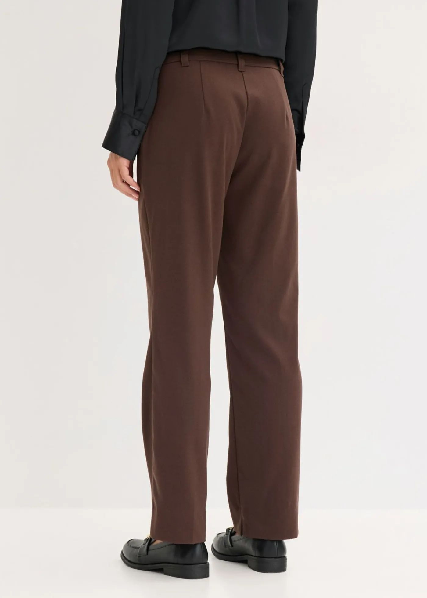 bonprix bonprix Pantalón de traje con aberturas Marrón oscuro Discount