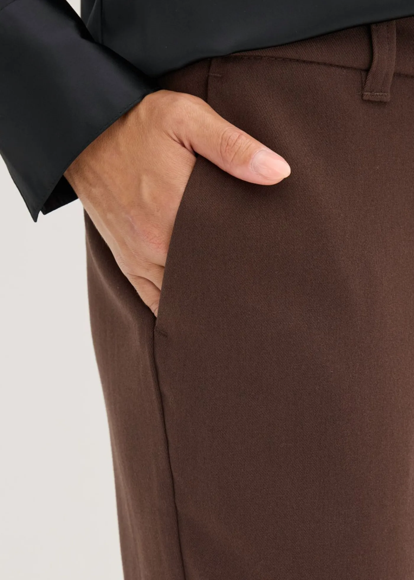 bonprix bonprix Pantalón de traje con aberturas Marrón oscuro Discount