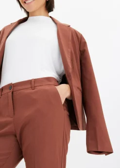 bonprix bonprix Pantalón de traje con pinzas marrón ahumado Discount