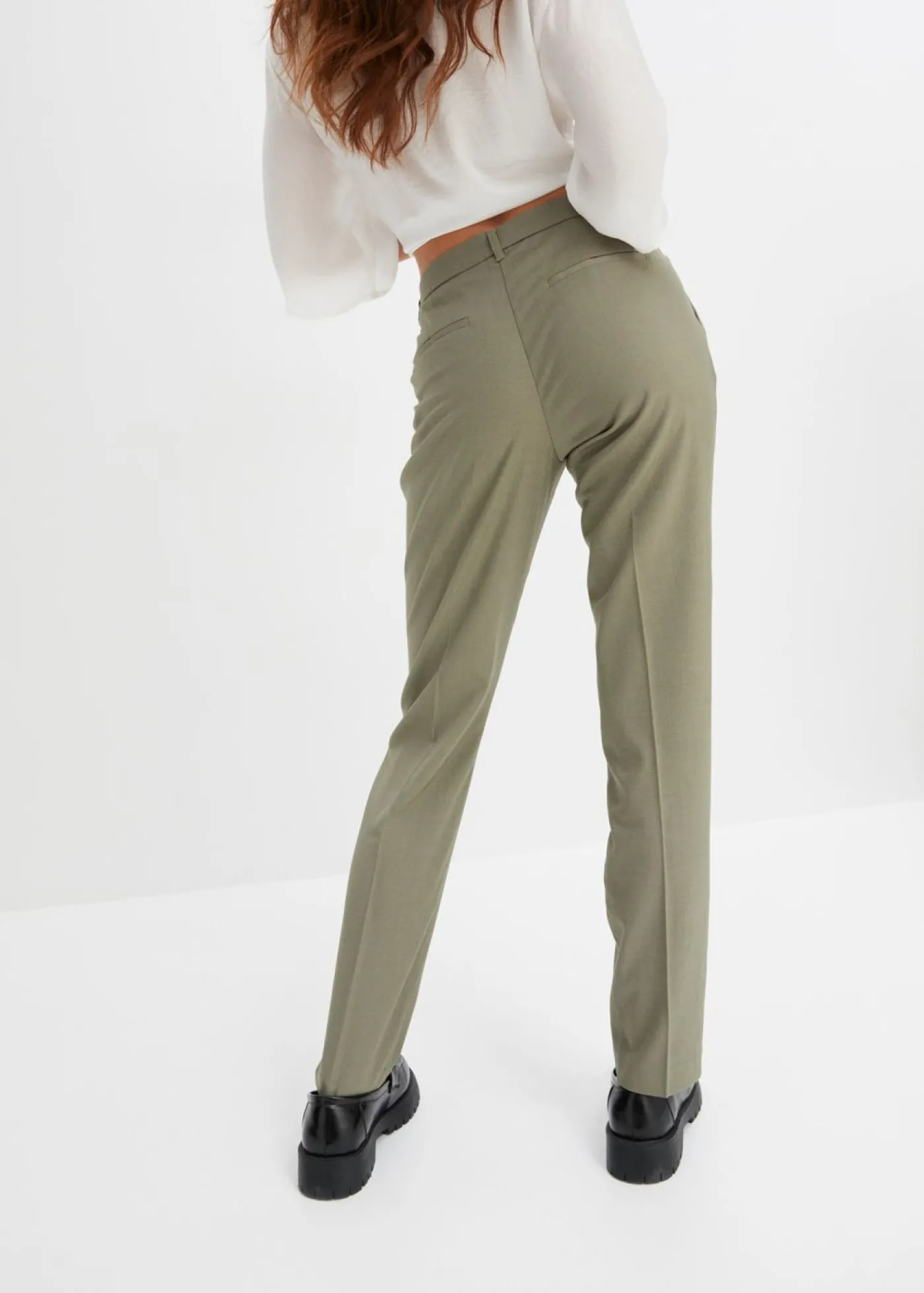 bonprix bonprix Pantalón de traje con pinzas Verde oliva Online