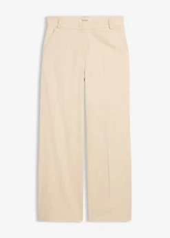 bonprix bonprix Pantalón de traje con rayas arena claro/blanco con rayas