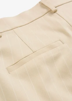 bonprix bonprix Pantalón de traje con rayas arena claro/blanco con rayas