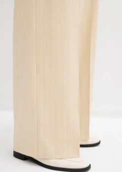 bonprix bonprix Pantalón de traje con rayas arena claro/blanco con rayas
