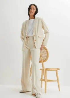 bonprix bonprix Pantalón de traje flared gris guijarro Clearance