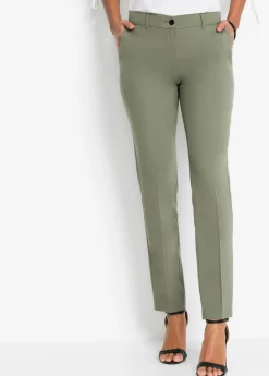 bonprix bonprix Pantalón de traje, petite Verde oliva Discount