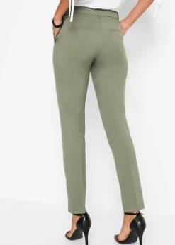 bonprix bonprix Pantalón de traje, petite Verde oliva Discount