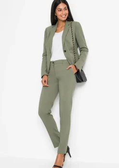 bonprix bonprix Pantalón de traje, petite Verde oliva Discount