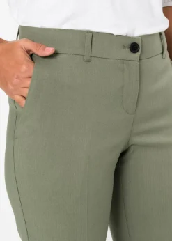 bonprix bonprix Pantalón de traje, petite Verde oliva Discount