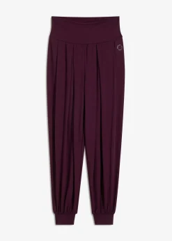 bonprix bonprix Pantalón deportivo ancho con cintura doblada morado intenso New