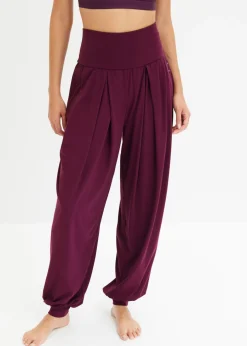 bonprix bonprix Pantalón deportivo ancho con cintura doblada morado intenso New