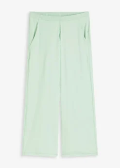 bonprix bonprix Pantalón deportivo con pernera ancha y material de secado rápido Verde pastel Best