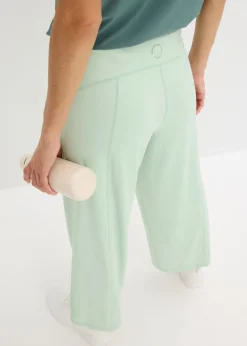 bonprix bonprix Pantalón deportivo con pernera ancha y material de secado rápido Verde pastel Best