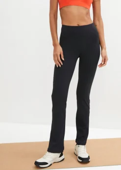 bonprix bonprix Pantalón deportivo moldeador con bolsillo y corte acampanado Negro New