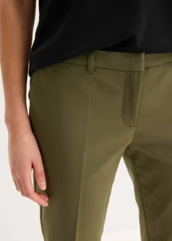 bonprix bonprix Pantalón ejecutivo de largo capri Verde oliva oscuro Outlet