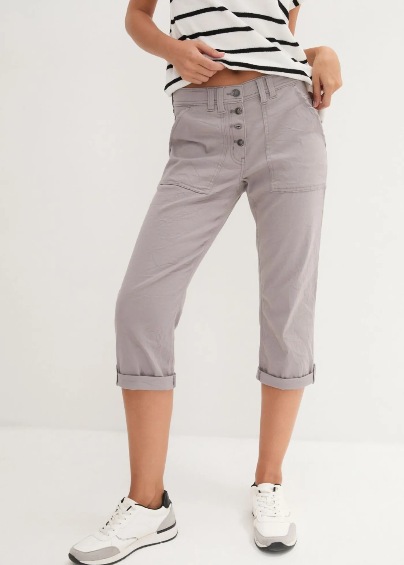 bonprix bonprix Pantalón elástico Gris Online