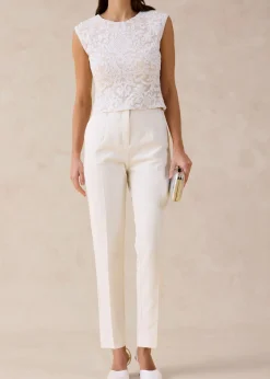 bonprix bonprix Pantalón elástico Blanco lana Discount