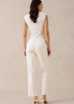 bonprix bonprix Pantalón elástico Blanco lana Discount