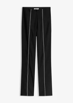 bonprix bonprix Pantalón elástico acampanado de bengalina Negro-blanco lana Outlet