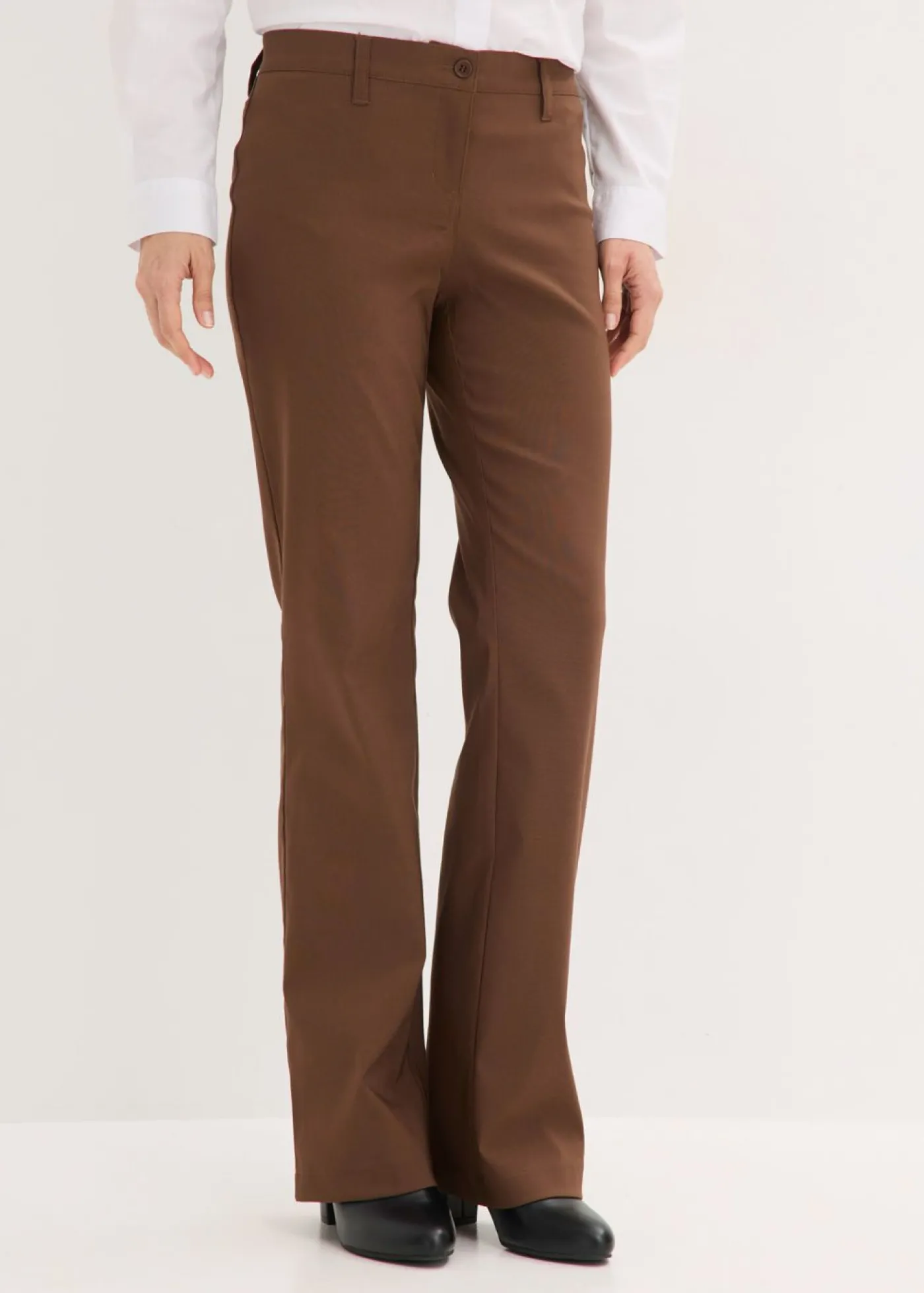 bonprix bonprix Pantalón elástico, bootcut marrón Online