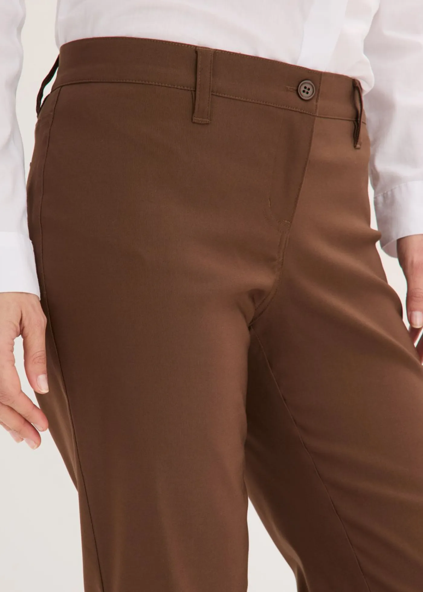 bonprix bonprix Pantalón elástico, bootcut marrón Online