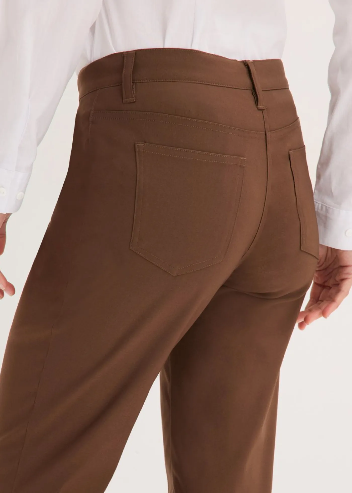 bonprix bonprix Pantalón elástico, bootcut marrón Online