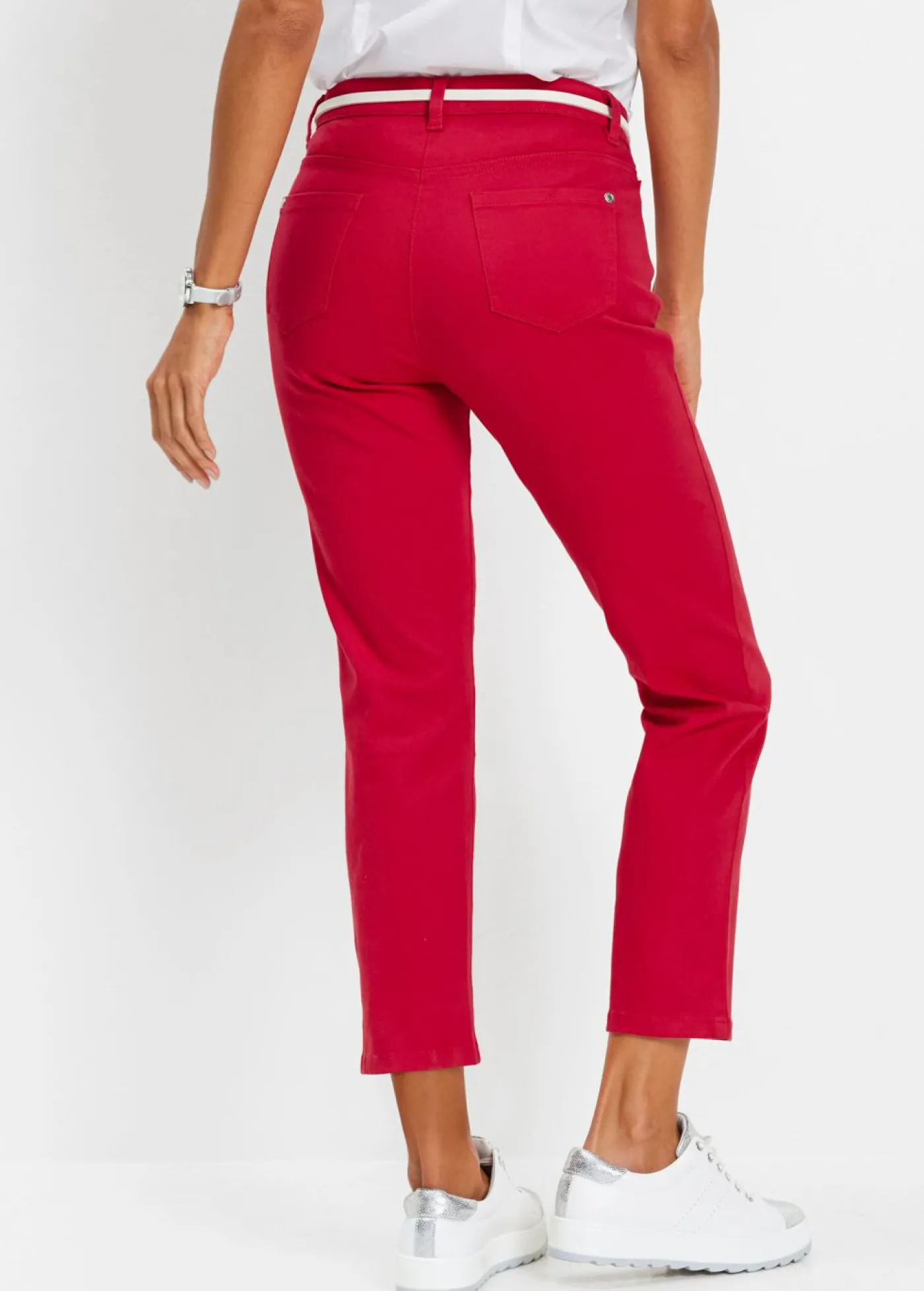 bonprix bonprix Pantalón elástico capri Granate