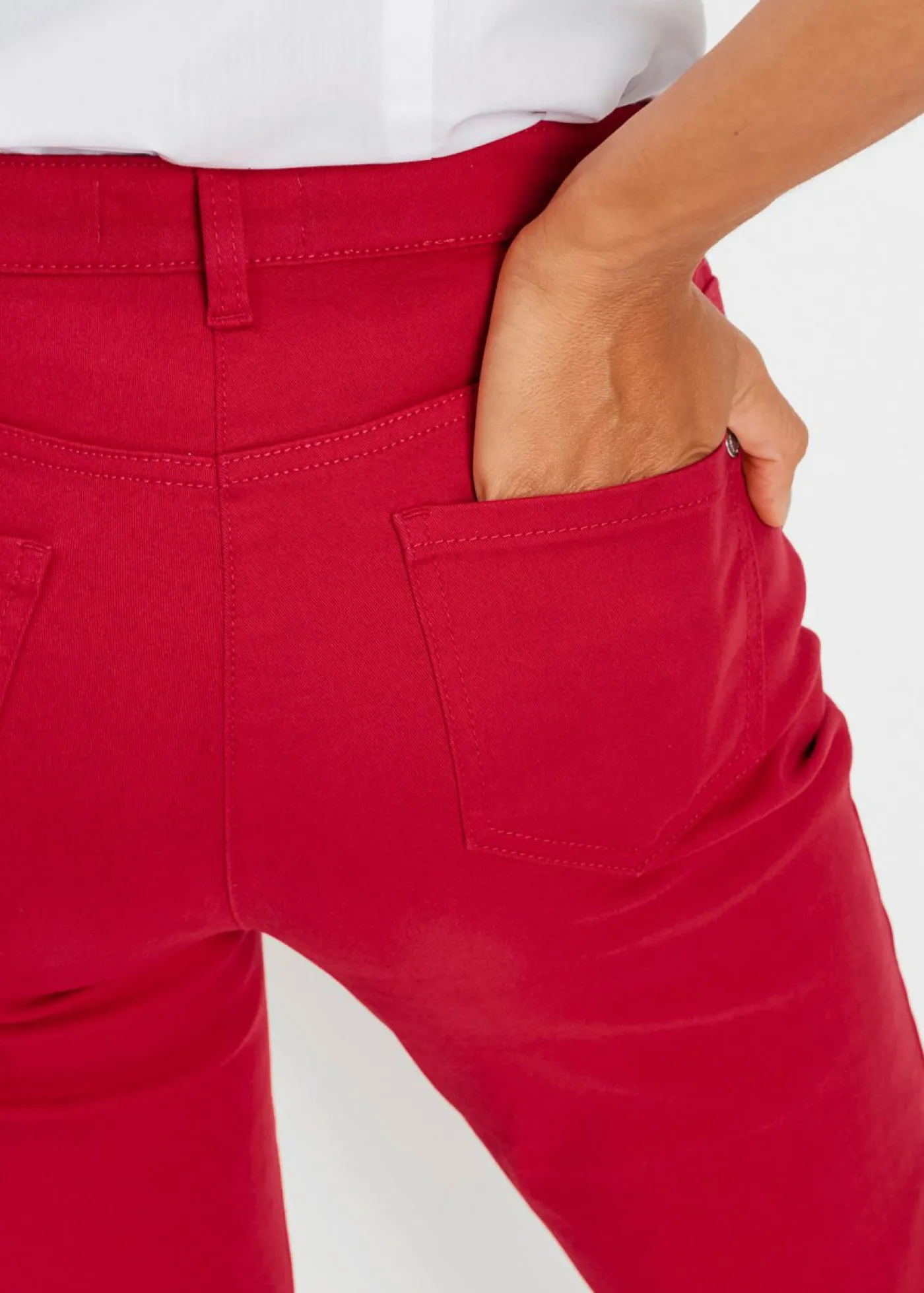 bonprix bonprix Pantalón elástico capri Granate